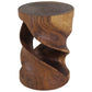 Haussmann Round Double Twist Pedestal Side Table, Walnut, 14 in dia x 20 in H