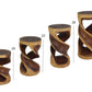 Haussmann Round Double Twist Solid Wood End Table, 14 in dia - dimension diagram, available in 20/23/26 in H
