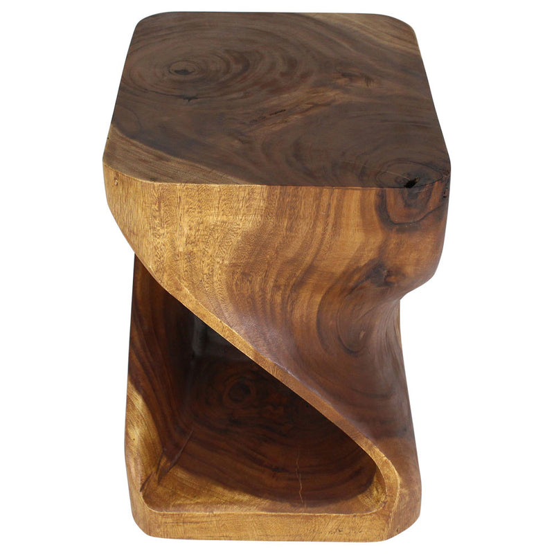 Haussmann® Rectangular Twist End Table 20 x 15 x 20 in High Walnut Oil