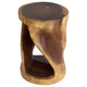 Haussmann Round Wood Twist End Table 14 in DIA x 20 in Height Walnut Oil