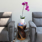 Haussmann Round Twist Pedestal Side Table, Walnut, 14 in dia x 23 in H, in a room