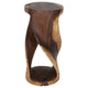 Haussmann Round Wood Twist Accent Table 14 in DIA x 30 in High Walnut Oil