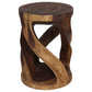 Haussmann Vine Twist Round Pedestal Side Table, Walnut, 14 in dia x 20 in H