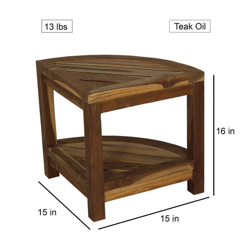 Haussmann® Teak Teak Corner Table 15.5 W x 15.5 D x 16 in H Teak Oil