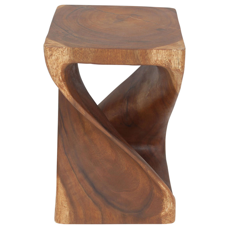 Haussmann® Wood Twist End Table 15 x 15 x 23 inch High Cherry Oil