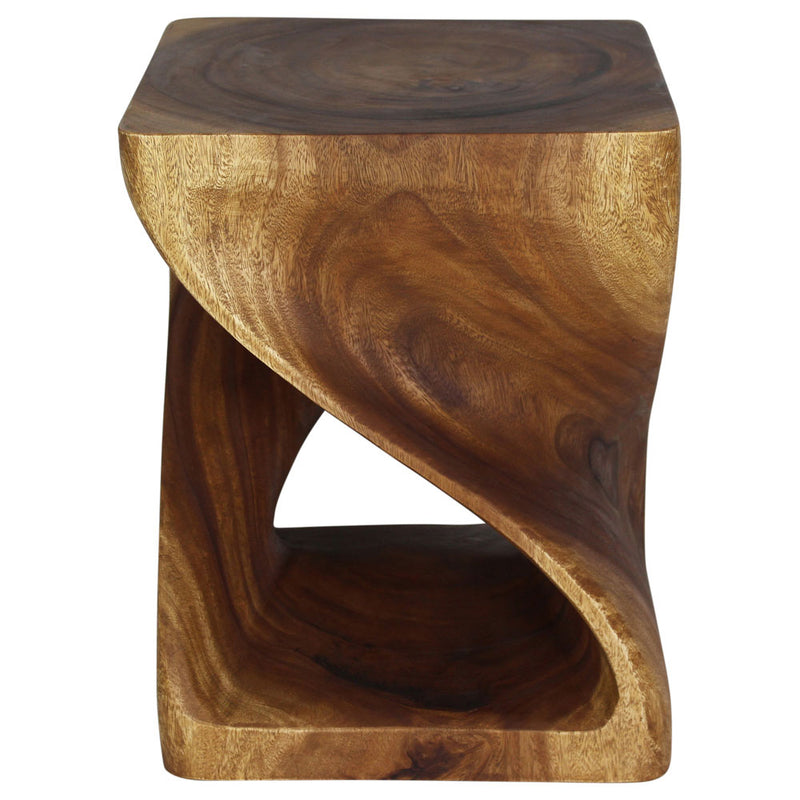 Haussmann® Wood Twist End Table 18 x 18 x 23 inch High Walnut Oil