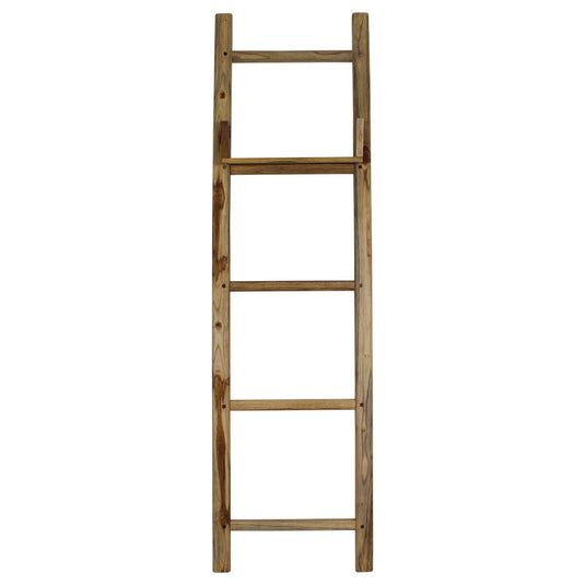 Image Haussmann Teak Teak Towel Ladder 18 x 64 in Height Adj Shelf Teak Oil