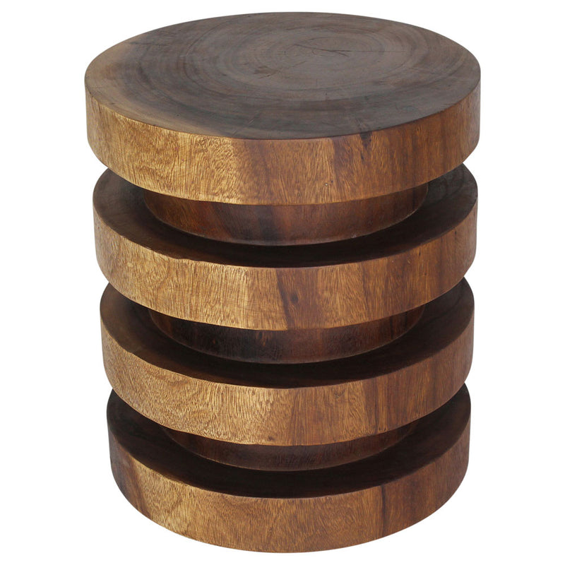 Haussmann® Wood Towering Rings Table 18 in DIA x 20 in H Walnut Oil