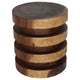 Haussmann® Wood Towering Rings Table 18 in DIA x 20 in H Walnut Oil