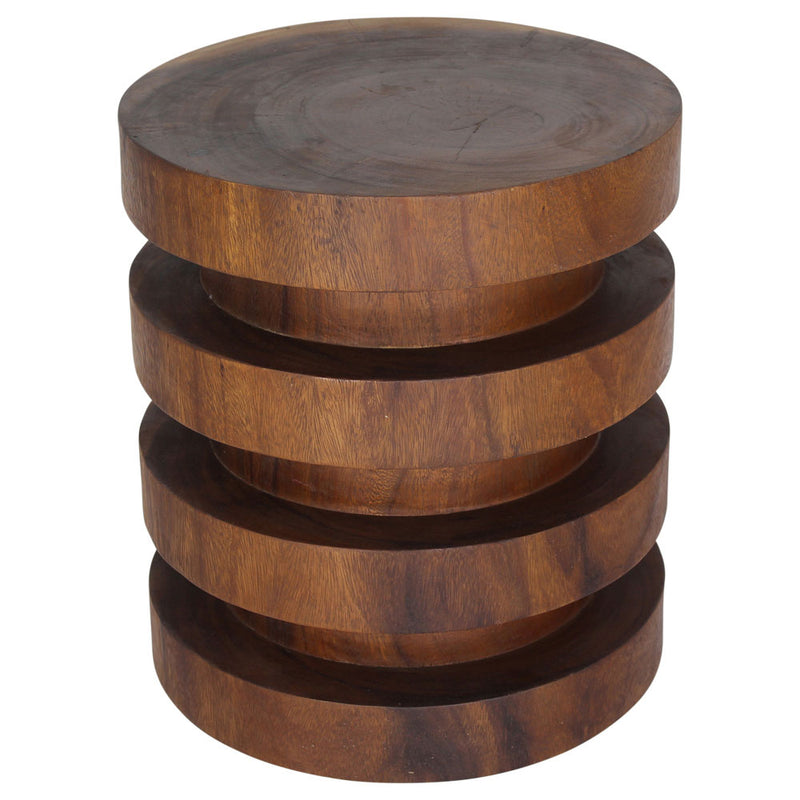 Haussmann® Wood Towering Rings Table 18 in DIA x 20 in H Walnut Oil