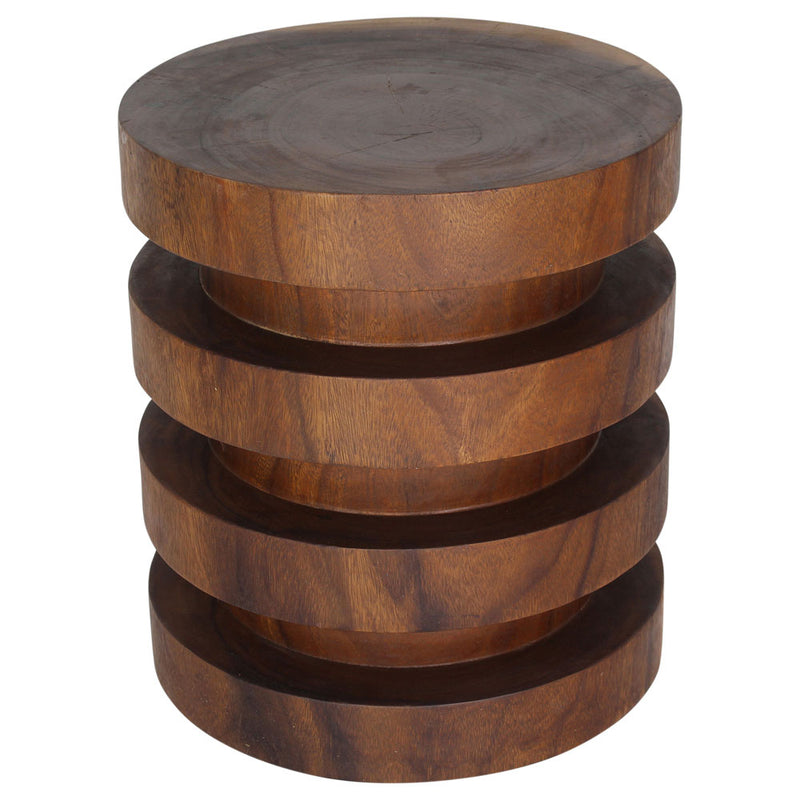 Haussmann® Wood Towering Rings Table 18 in DIA x 20 in H Walnut Oil