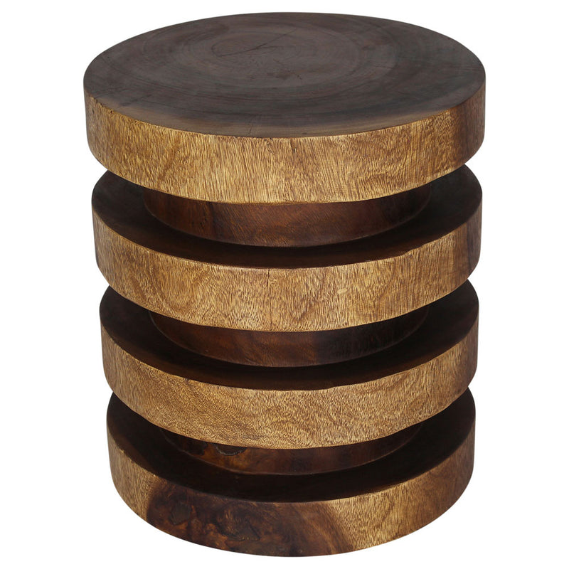 Haussmann® Wood Towering Rings Table 18 in DIA x 20 in H Walnut Oil