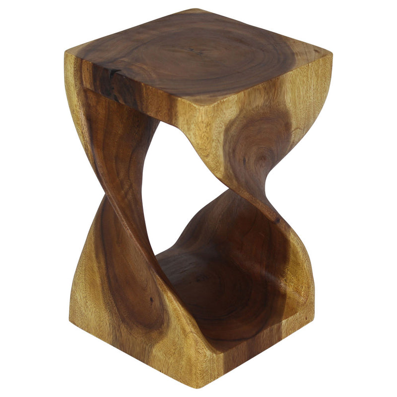 Original Wood Twist Accent Stool 10 X 10 X 16 In High Oak Oil