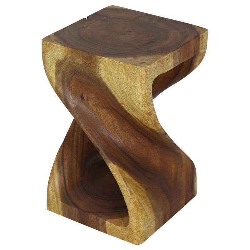 Original Wood Twist Accent Stool 10 X 10 X 16 In High Oak Oil