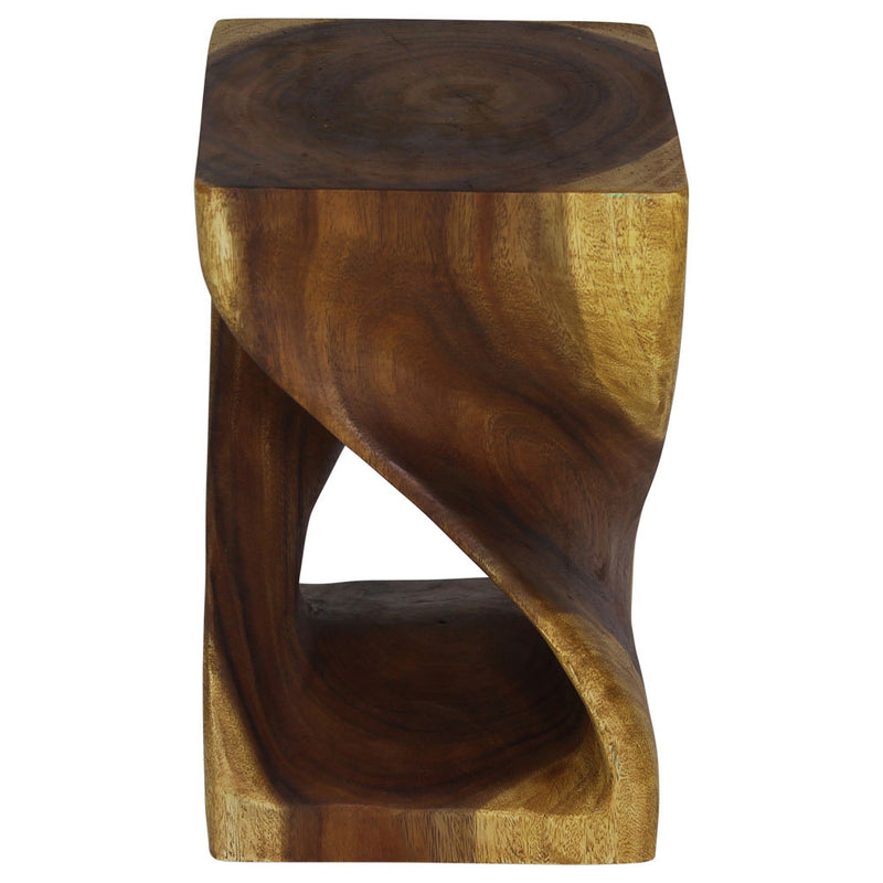 Original Wood Twist Accent Stool 10 X 10 X 18 In High Oak Oil