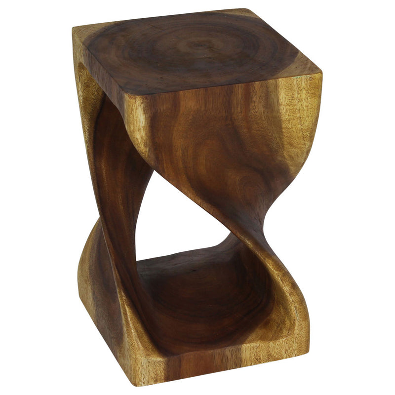 Original Wood Twist Accent Stool 10 X 10 X 16 In High Oak Oil