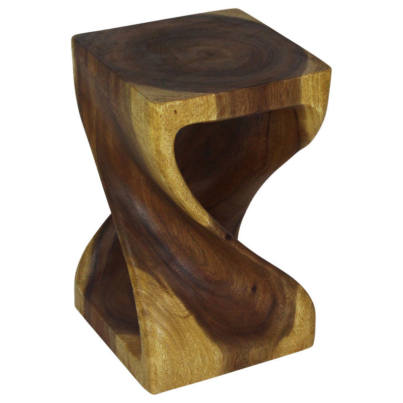 Original Wood Twist Accent Stool 10 X 10 X 16 In High Oak Oil