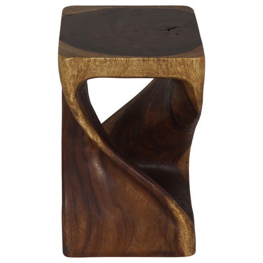Haussmann Original Twist Pedestal Side Table, Walnut, 10 x 10 x 16 in H