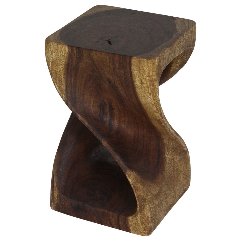 Original Wood Twist Accent Stool 10 X 10 X 18 In High Walnut Oil