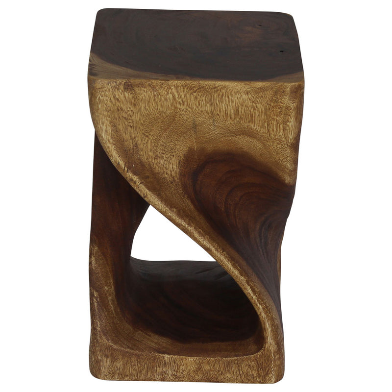 Original Wood Twist Accent Stool 10 X 10 X 16 In High Walnut Oil