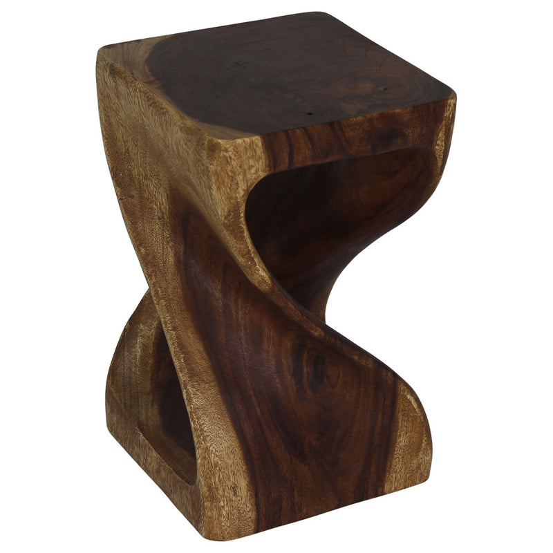 Original Wood Twist Accent Stool 10 X 10 X 16 In High Walnut Oil