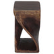 Haussmann Original Twist Pedestal Side Table, Mocha, 10 x 10 x 18 in H