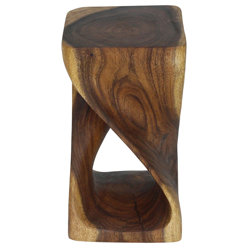 Haussmann Original Wood Twist End Table 10x10x18 in Height Oak Oil