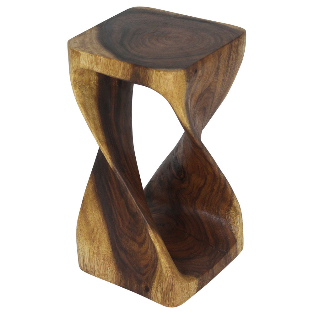 Haussmann Original Wood Twist End Table 10x10x18 in Height Oak Oil
