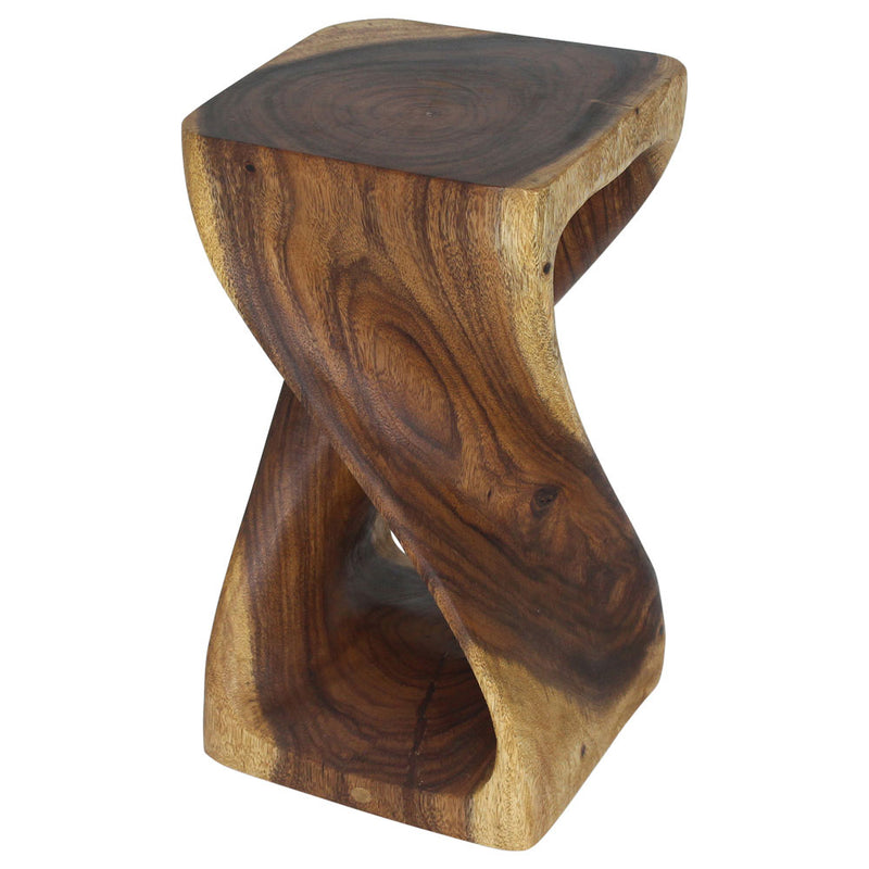 Haussmann Original Wood Twist End Table 10x10x18 in Height Oak Oil