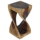 Haussmann Original Twist Pedestal Side Table, Walnut, 10 x 10 x 18 in H
