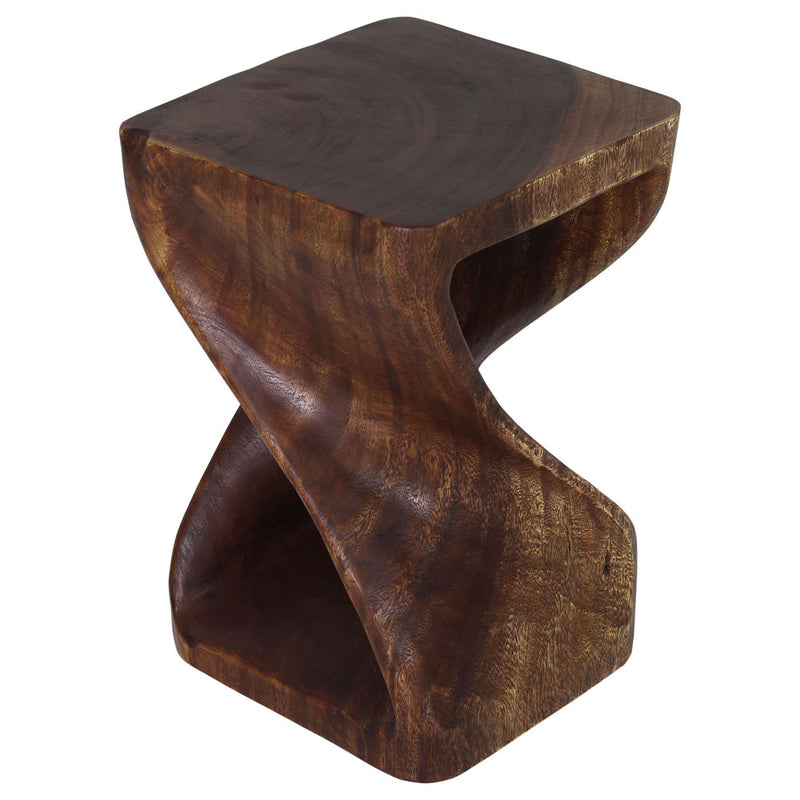 Haussmann® Original Wood Twist Stool 12 X 12 X 18 In High Mocha Oil