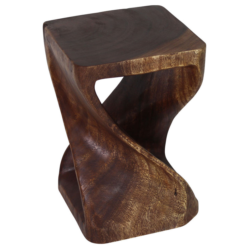 Haussmann® Original Wood Twist Stool 12 X 12 X 18 In High Mocha Oil