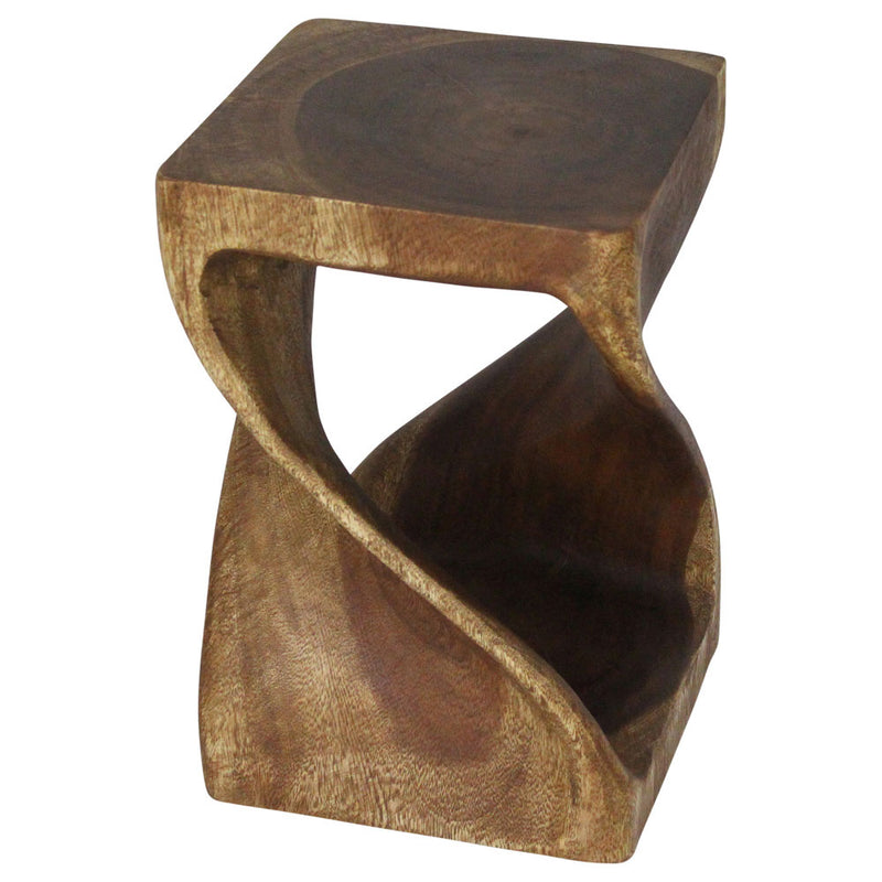 Haussmann® Original Wood Twist Stool 12 X 12 X 18 In High Walnut Oil