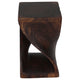 Haussmann Original Twist Pedestal Side Table, Mocha, 12 x 12 x 20 in H