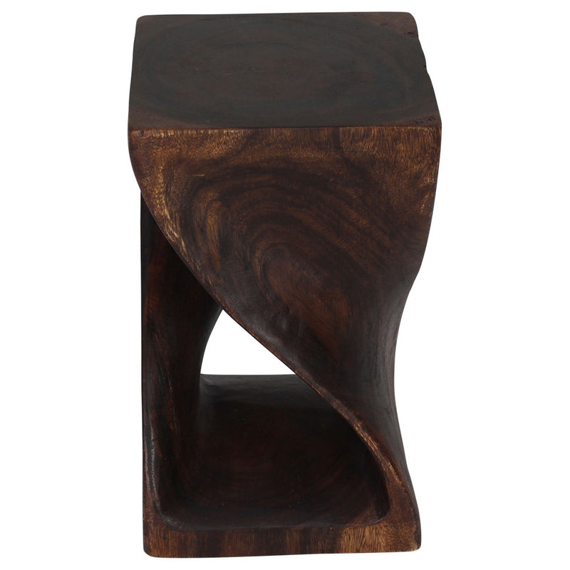 Haussmann® Original Wood Twist Stool 12 X 12 X 20 In High Mocha Oil