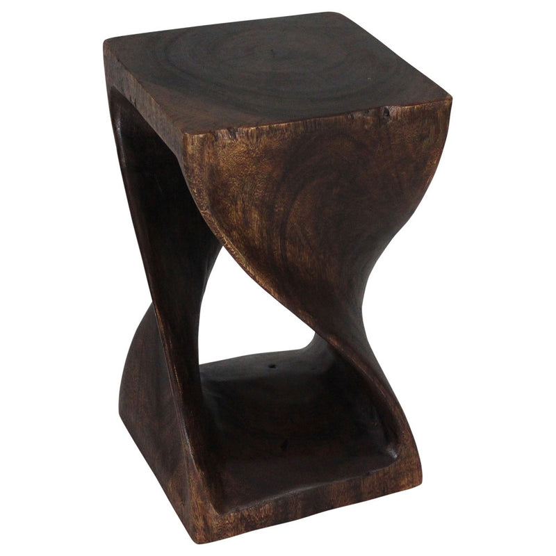 Haussmann® Original Wood Twist Stool 12 X 12 X 20 In High Mocha Oil