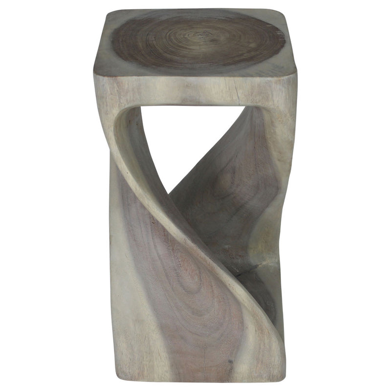 Haussmann® Original Wood Twist Stool 12 X 12 X 23 In High Grey Oil