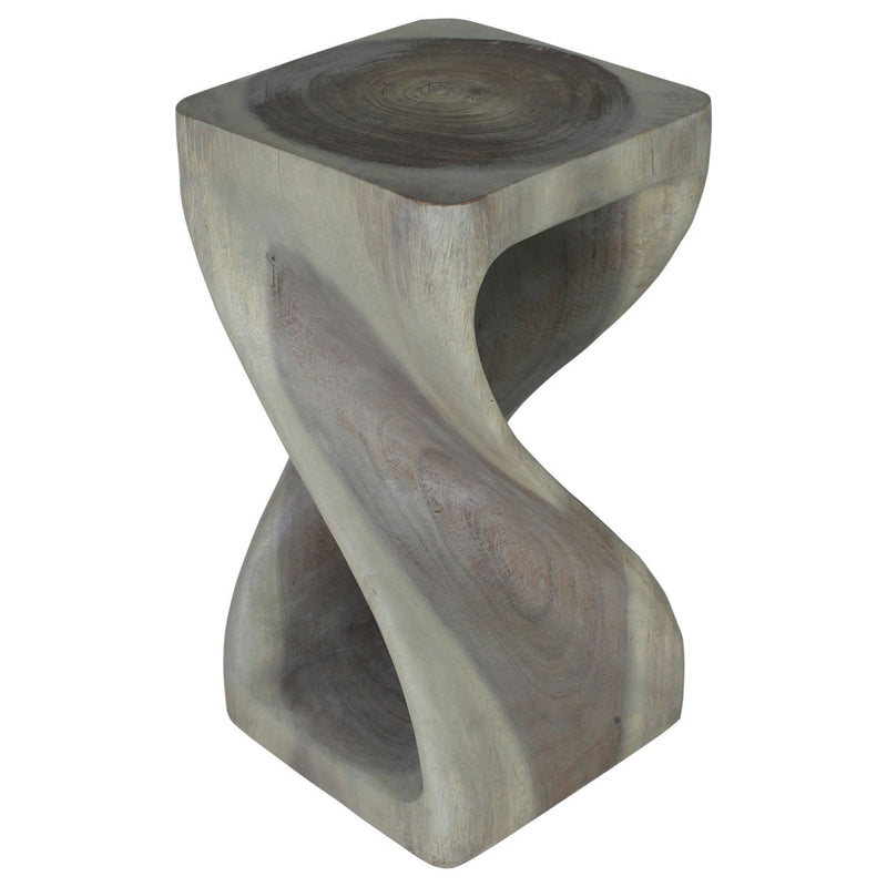 Haussmann® Original Wood Twist Stool 12 X 12 X 23 In High Grey Oil