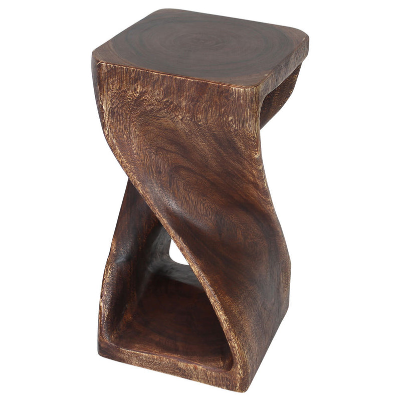 Haussmann® Original Wood Twist Stool 12 X 12 X 23 In High Mocha Oil