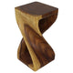 Haussmann Original Twist Pedestal Side Table, Oak, 12 x 12 x 23 in H