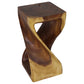 Oak Original Twist hand-carved wood end table, 12 x 12 x 23 inches, product view
