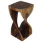 Walnut Original Twist hand-carved wood end table, 12 x 12 x 23 inches, product view