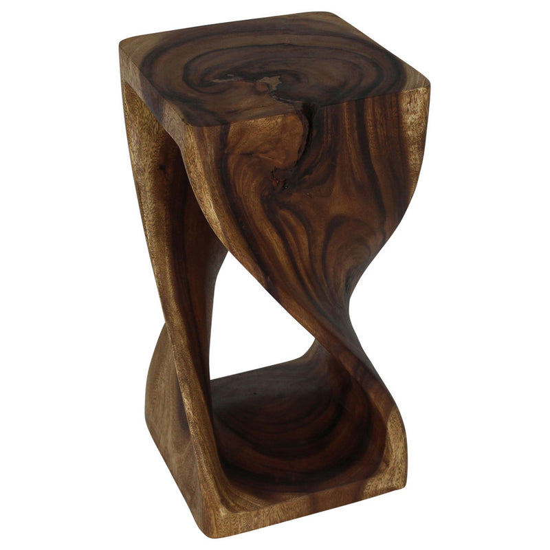 Haussmann® Original Wood Twist Stool 12 X 12 X 23 In High Walnut Oil