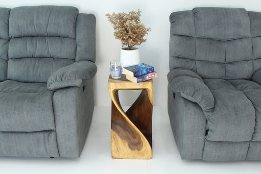 Haussmann Original Twist Pedestal Side Table, Oak, 12 x 12 x 23 in H