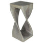 Agate Grey Original Twist hand-carved wood end table, 12 x 12 x 26 inches, product view