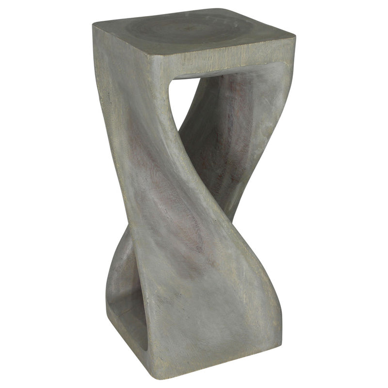 Haussmann® Original Wood Twist Stool 12 X 12 X 26 In High Grey Oil