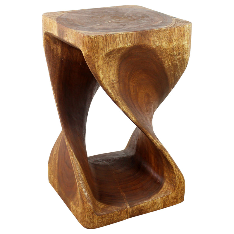 Haussmann® Original Wood Twist Stool 14 X 14 X 23 In High Walnut Oil