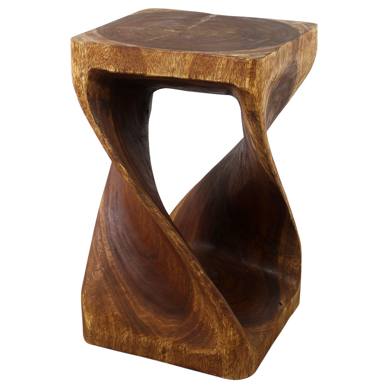 Haussmann® Original Wood Twist Stool 14 X 14 X 23 In High Walnut Oil