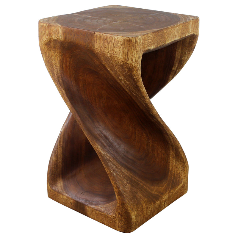 Haussmann® Original Wood Twist Stool 14 X 14 X 23 In High Walnut Oil