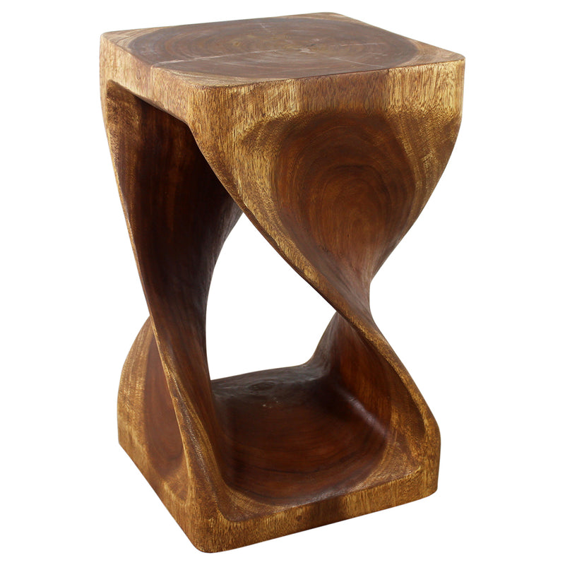 Haussmann® Original Wood Twist Stool 14 X 14 X 23 In High Walnut Oil